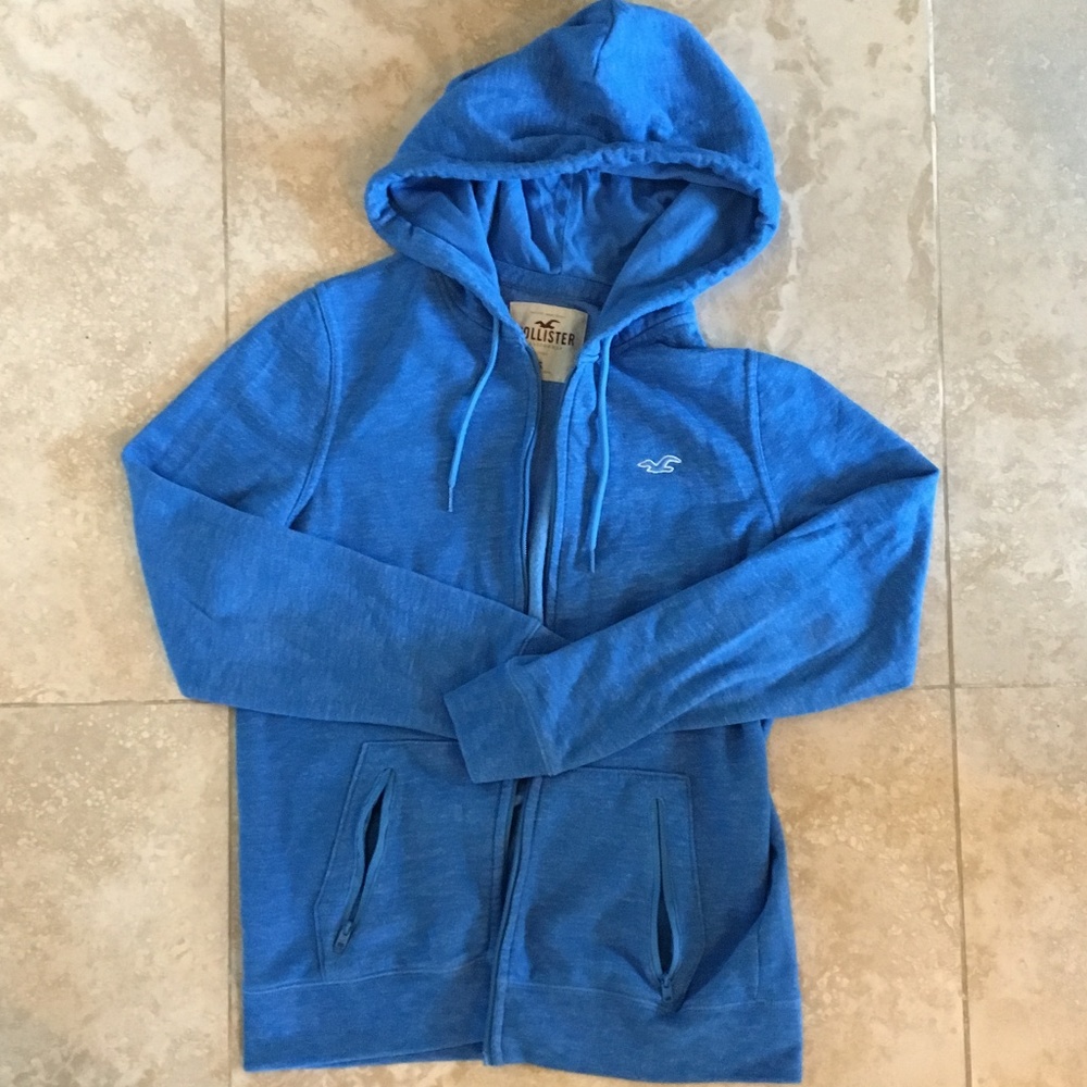 Hollister Blue Zip Hoodie Small